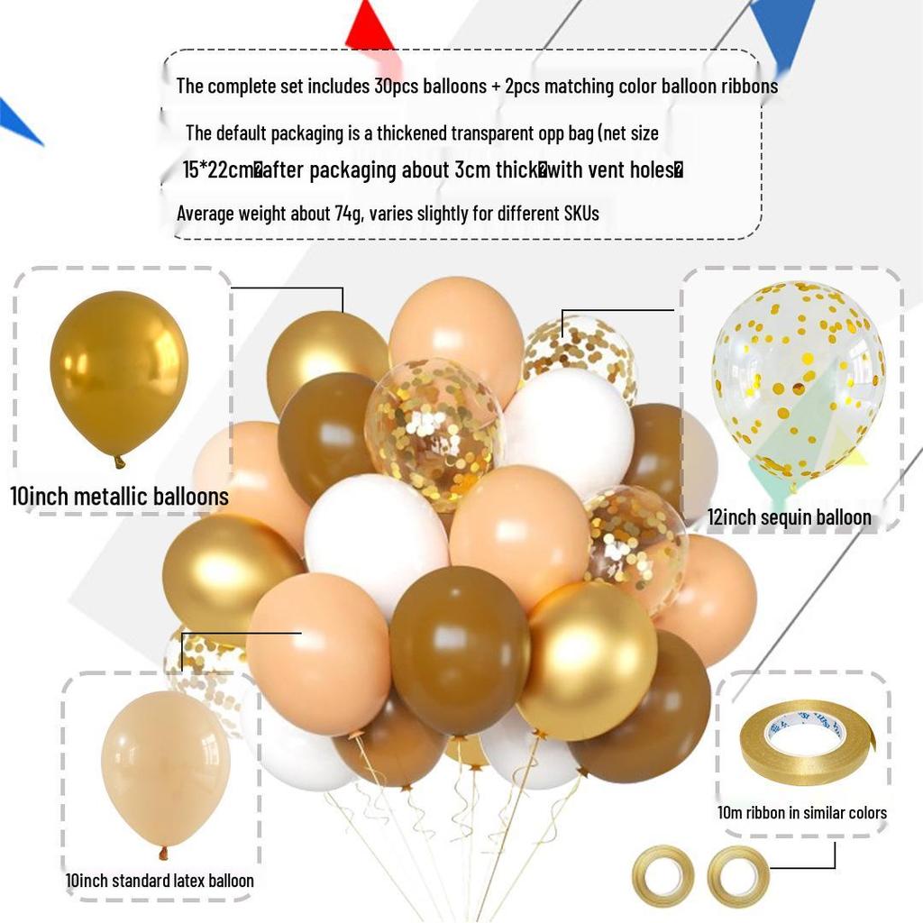 30-teiliges Pailletten-Latexballon-Set für Geburtstage und Hochzeiten
