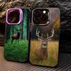 Deer Hunting Phone Case For iPhone17,16,15,14,13,12,11 Plus,Pro Max Colored Silver Plated Inside Cover