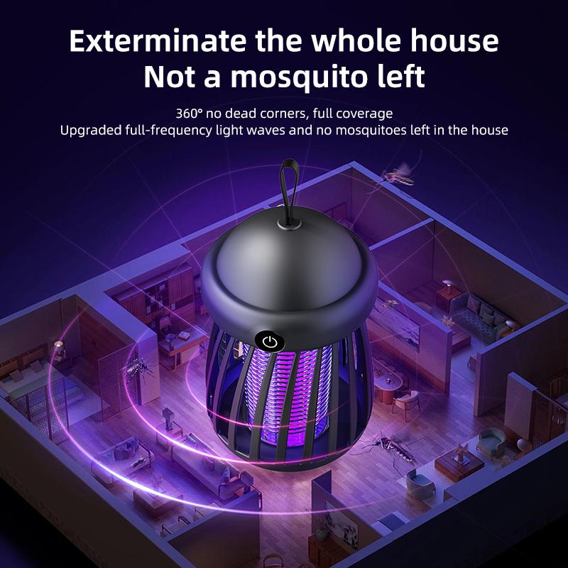 Electric Mosquito Killer Lamp with USB Power Insect Zapper & Night Light for Bedroom Outdoor Fly Trap with Shock-Proof Design