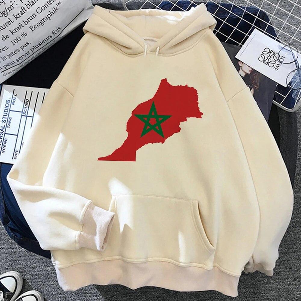 

Maroc Morocco hoodies women Kawaii 2023 sweatshirts clothes women Winter pulls Unisex