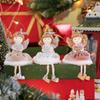 Cute Skirt Doll Ornament Christmas Feature Xmas Tree Pendant Angel Wings Girl Pendant  Dining Room