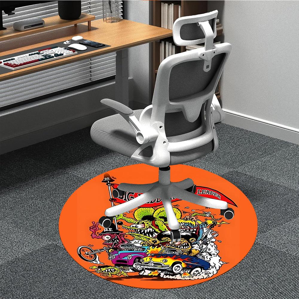 

1pc Monster Car Parade Carpet, Round Non-Slip Durable Large Size Office Carpet, Suitable for Office yy250908068 80cm by 80cm