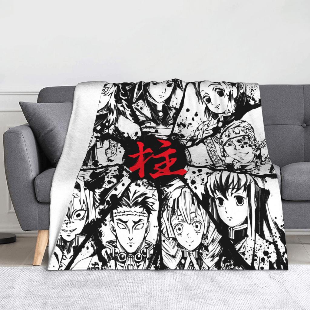 Kyojuro Rengoku Kimetsu No Yaiba Blanket Velvet Spring Autumn Japanese Anime  Multifunction Throw Blanket for Sofa Bedroom Quilt
