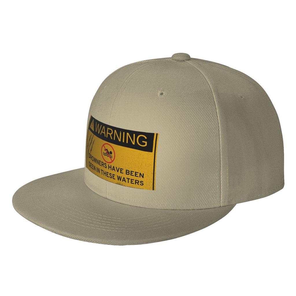 Fashion An Undead Glitch Drowner Warning Sign Flat Brim Sun Hat Japanese Minimalist Sports Visors