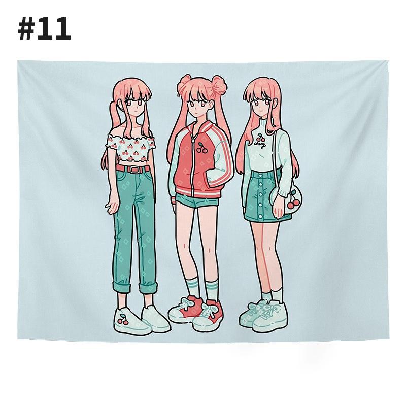 Tapestry Wall Hanging Art Girl   Cloth Painting  Background   Room Decoration