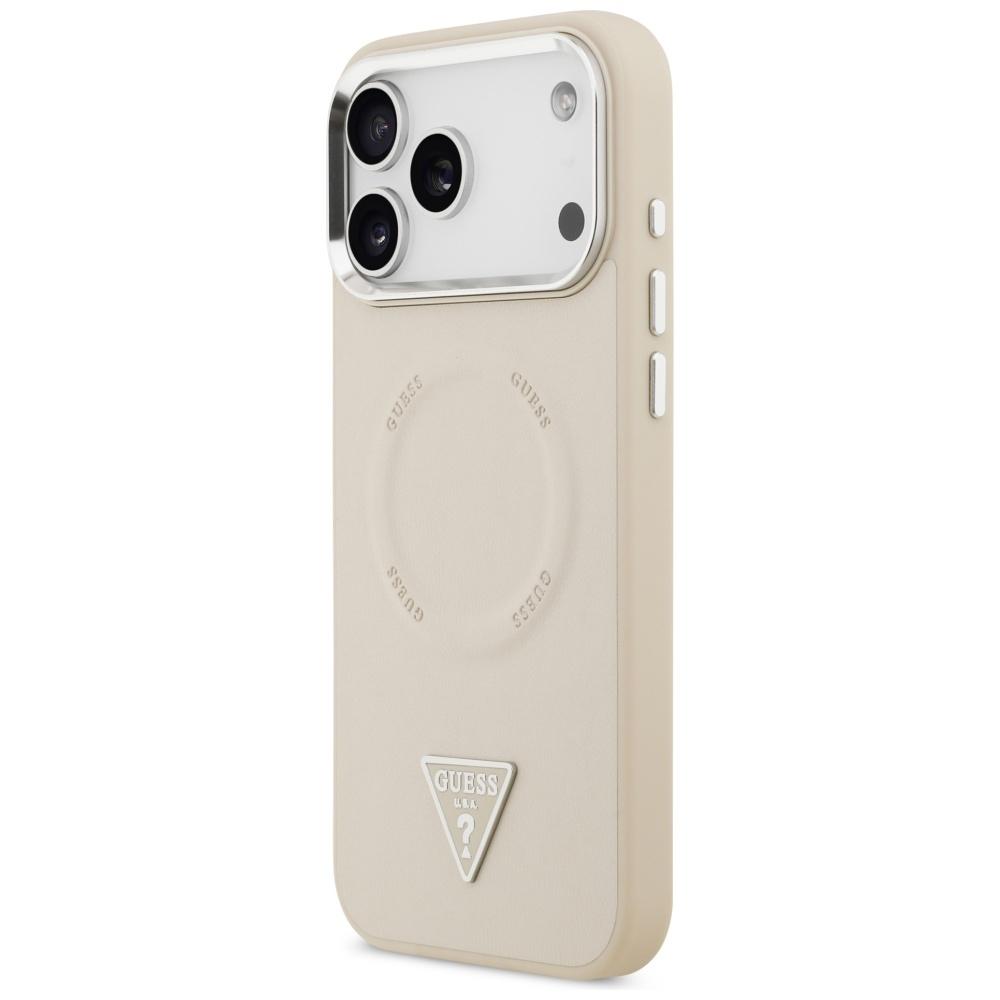 Guess Triangle Logo MagSafe Case for iPhone 17 Pro Beige