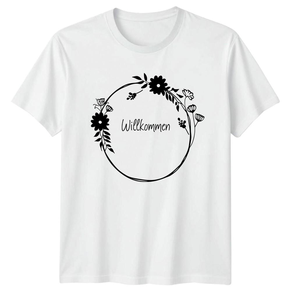 WillkomUnisex Unisexs TShirt GerUnisex Autumn Floral Home Decor Housewarming Gift S