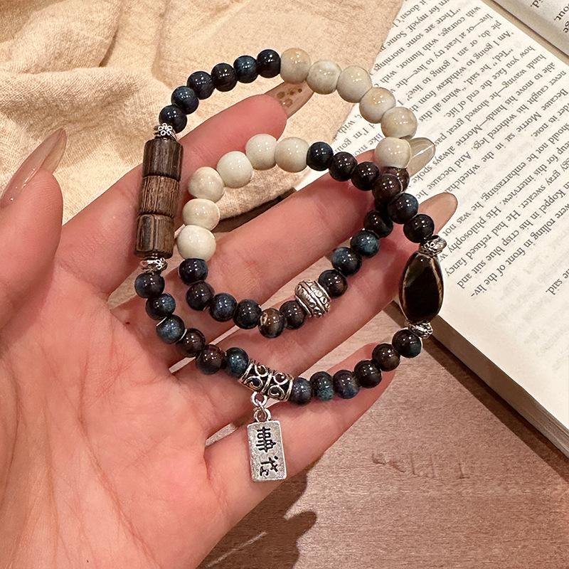 Ceramic Bracelet Chinese Retro Beaded Bracelet Boho Style Fashion Accessories