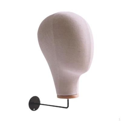 Manikin Head Hat Display Hair Accessories Glasses Linen with Hook Wig