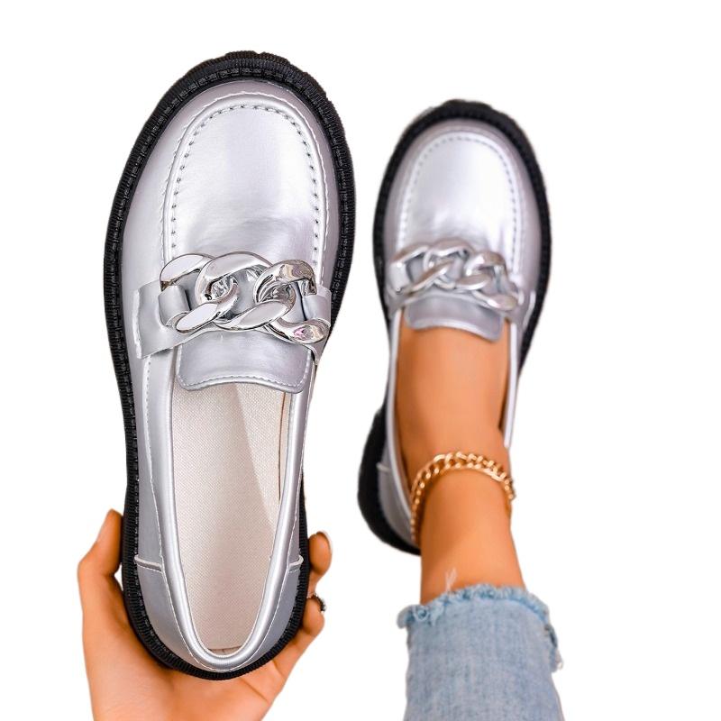 Fashion Spring and Autumn Fashion Women's Shoes 2024 New Solid Color Round Toe Square Heel Casual Slip-on Medium Heel Women's Shoes