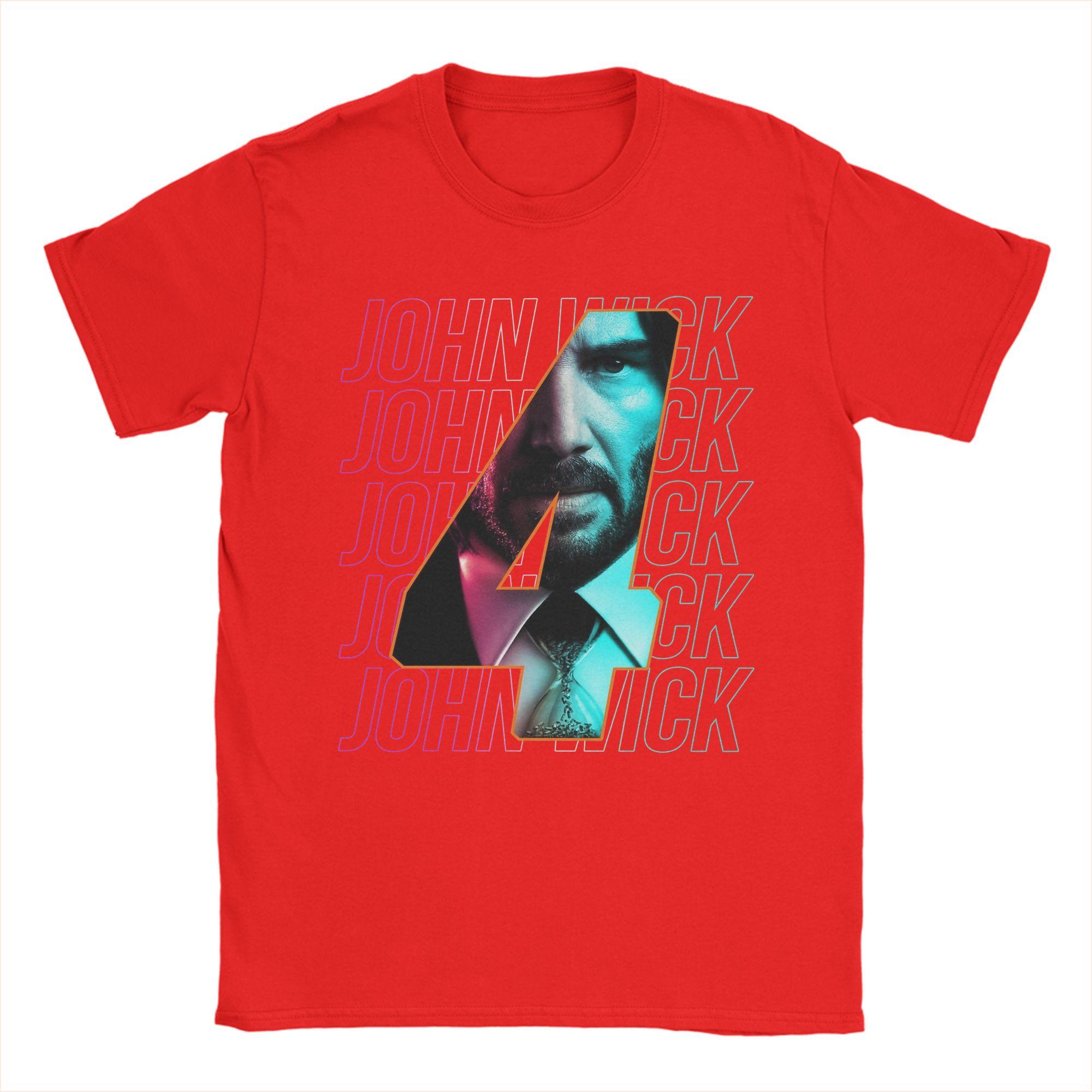 Mens John Wick Cool Men T Shirt Pure Cotton Tops Vintage Short Sleeve O Neck Tee Shirt Gift Idea TShirts S