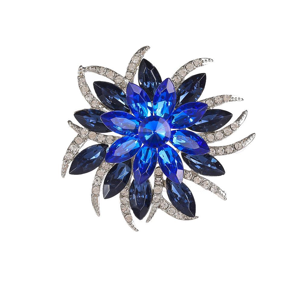 Luxusná kvetinová brošňa Dámska špendlíková ozdoba Doplnky k obleku Šperk Krištál Jednoduchá brošňa so slnečnicou