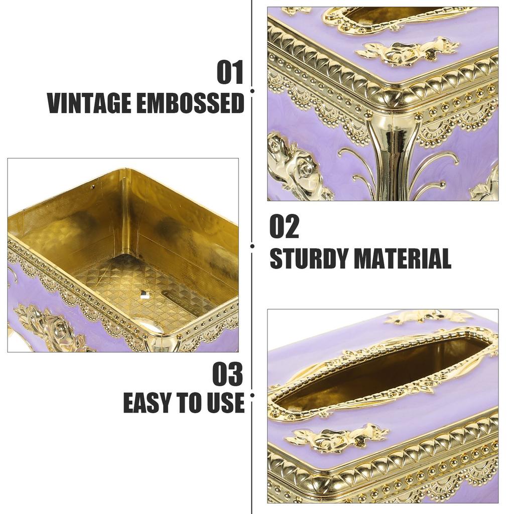 Europejski Styl Wytłaczana Róża Pudełko na Chusteczki Niebieski Retro Dekor Organizer na Ręczniki Papierowe Duża Pojemność Pojemnik do Przechowywania na Biurko