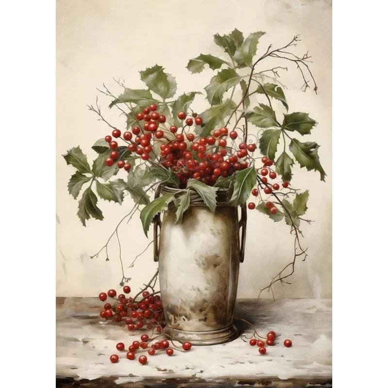 Vintage Weihnachtsmann Porträt Leinwandbild Mistelzweig Briefe lesen Spielzeug Kekse Weihnachts-Wanddeko Heimdeko Poster Pr