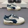 Breathable soft-soled comfortable casual board shoes spring and summer trendy brand versatile thick-soled contrasting color mesh low-top men's shoes