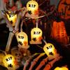 Halloween Lantern String Pumpkin Ghost Bat Skull Drop Sculpture New Ghost Festival LED Decorative Lantern String