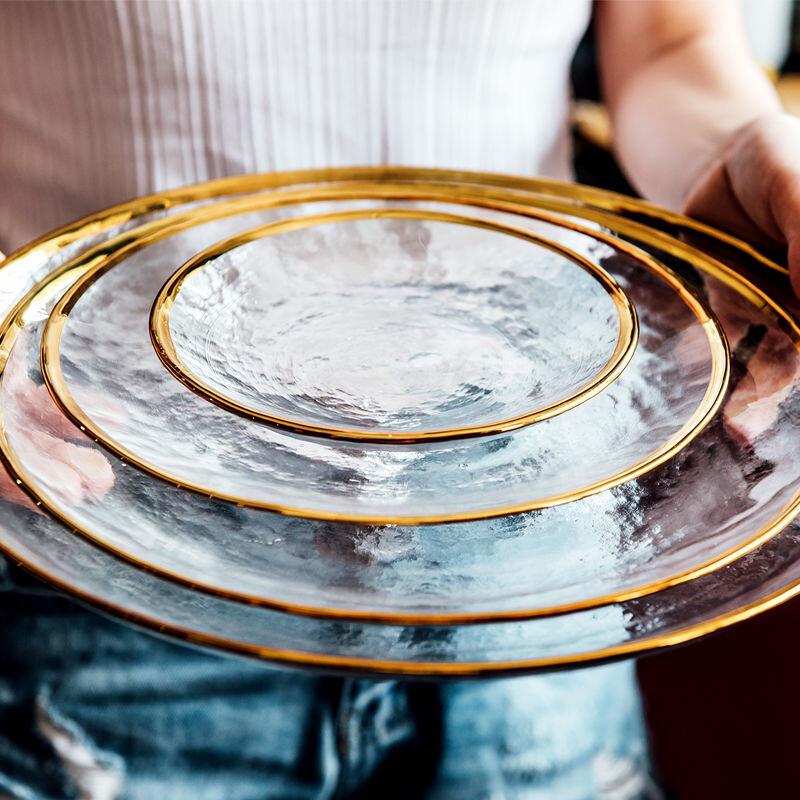 

Zhi Nian Hua Gold-Rimmed Ceramic Dinner Plate