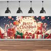 1pc2D Flat, Merry Christmas Garage Banner - Easy To Hang Indoor and Outdoor Farmhouse Door Decoration, No Power Required Wsj