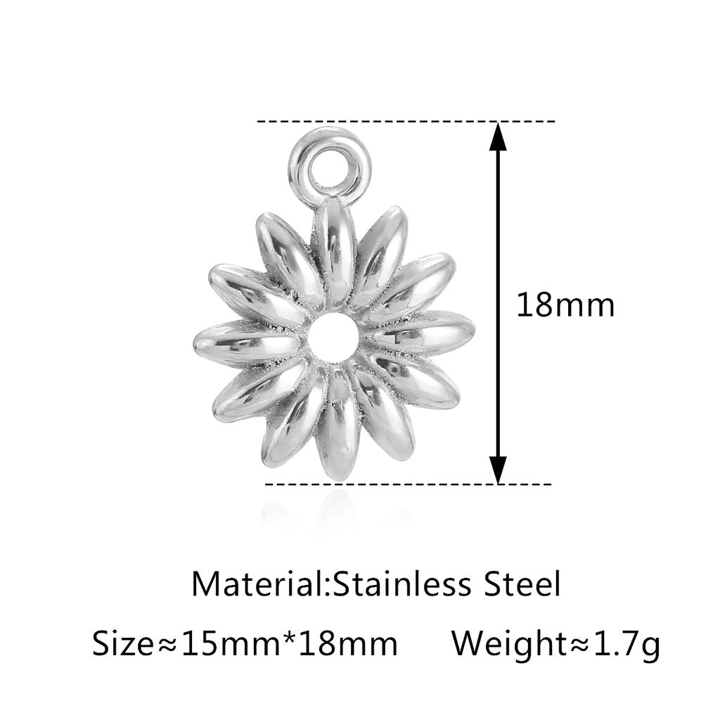 3PCS Cute Tulip Flower/Bow/Four Leaf Clover Charms for Jewelry Making Stainless Steel Star Pendant DIY Bracelet Necklace Earring