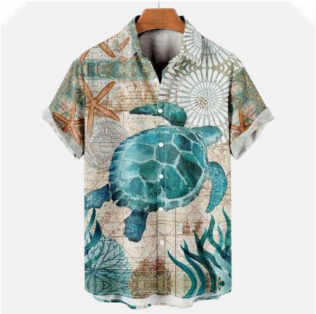 1116 Cool Cute Shark 1D Print Pattern Men's Shirt Street Casual Men's Shirt