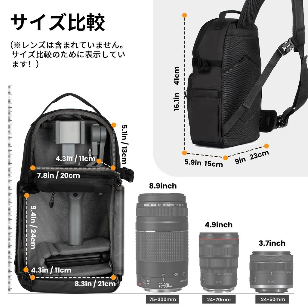 Bolso para Cámara TARION Bolso Bandolera Bolso para Dron Mochila Carcasa Dura Bolso de Hombro Repelente al Agua Acceso Lateral Apertura Completa Estuche para Cámara Bolso para Fotógrafo Para