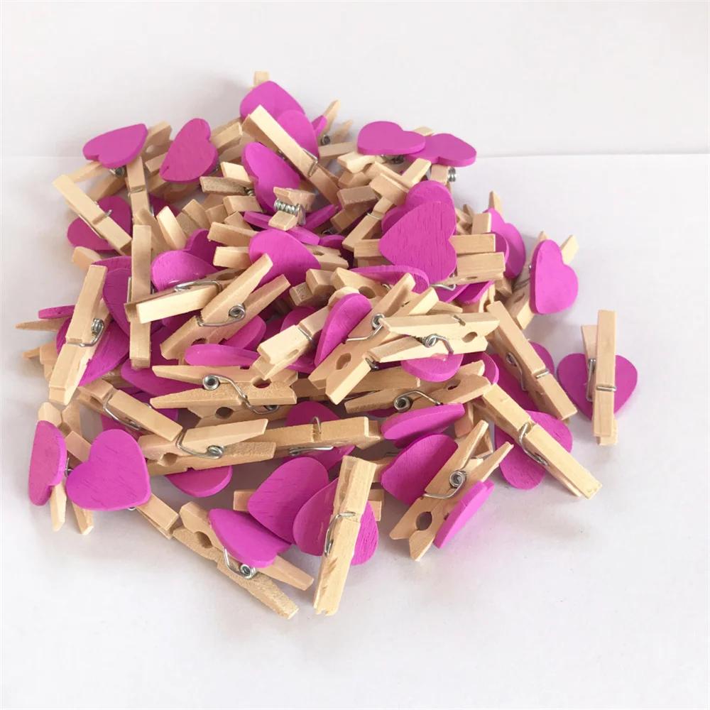 2024 neue 50 Teile/satz Holz Clips Liebe Herz Pegs Wäscheklammer DIY Nette Hochzeit Dekoration Handwerk Pegs Wäscheklammer