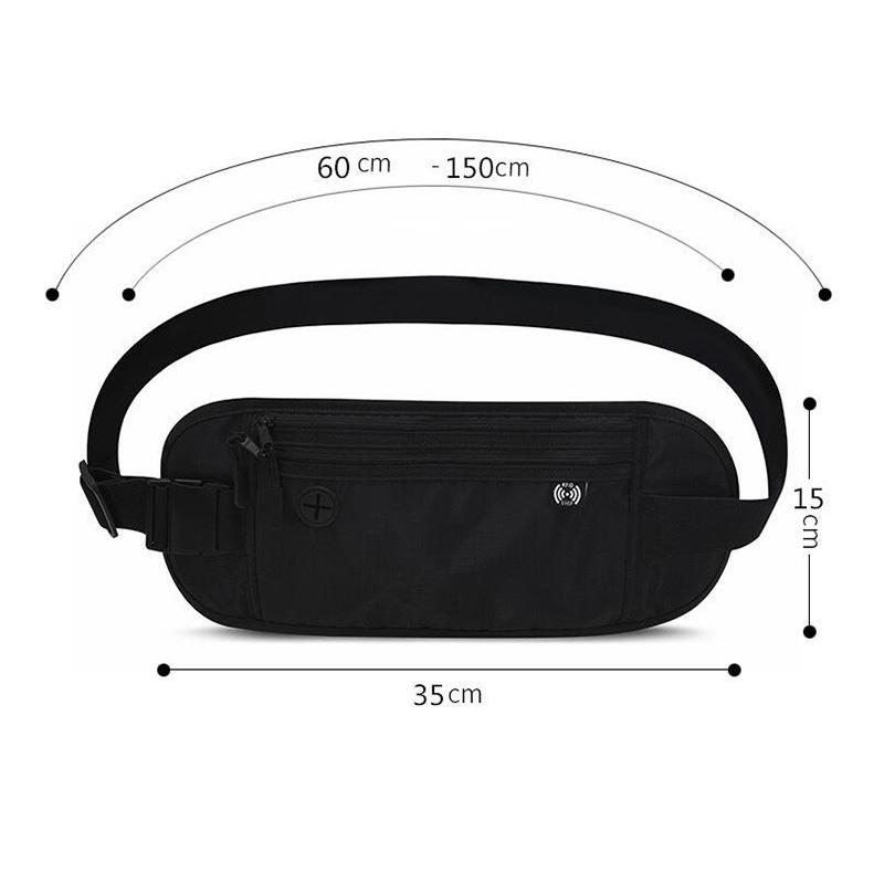 RFID-Blockierend Wasserdicht Sport Reise Handy Geldgürtel Tasche Bauchtaschen Herren Damen Versteckte Geldbörse Reisepasshalter Tasche Große Kapazität