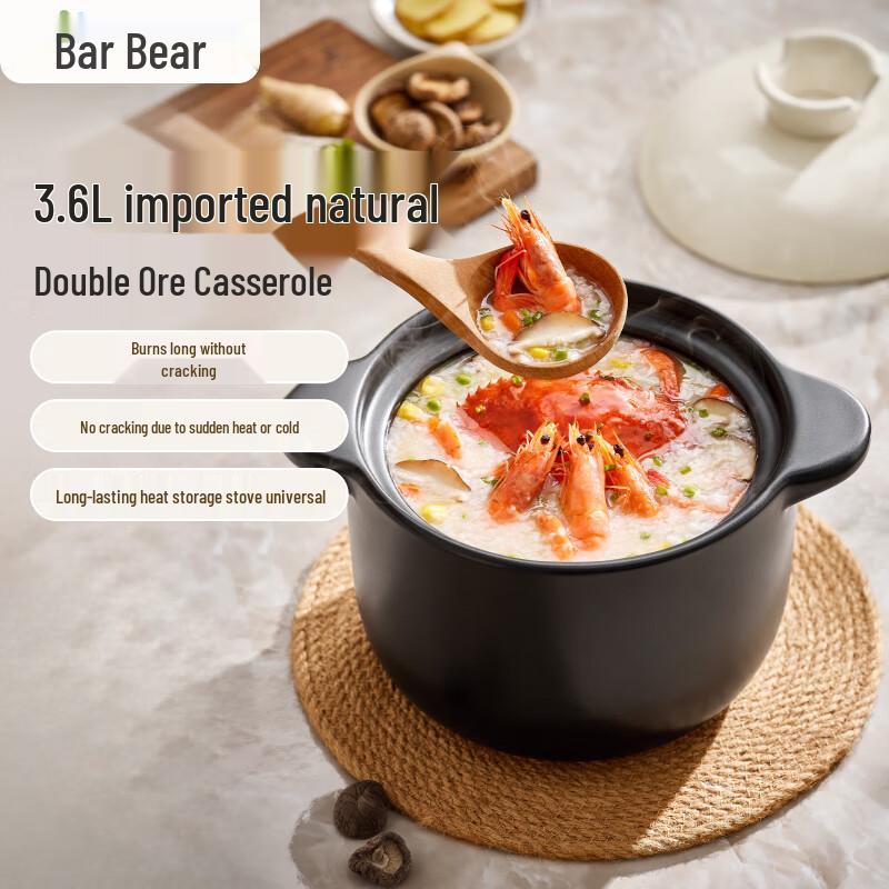 Bear Natural Mineral High-Temperature Clay Pot 3.6L