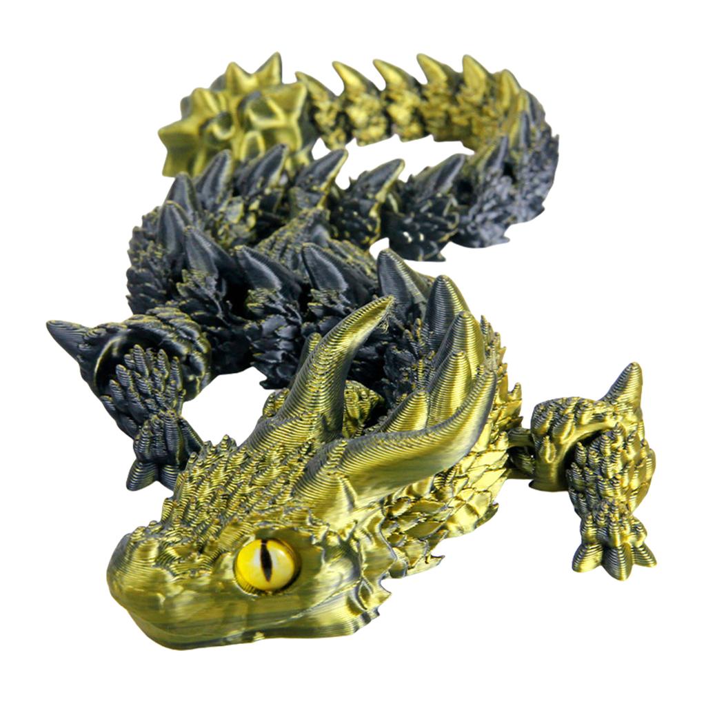 Metallic Dragon Fidgets Toy Flexible Stress Relief Figurine for Kids and Adults Portable Articulated Design