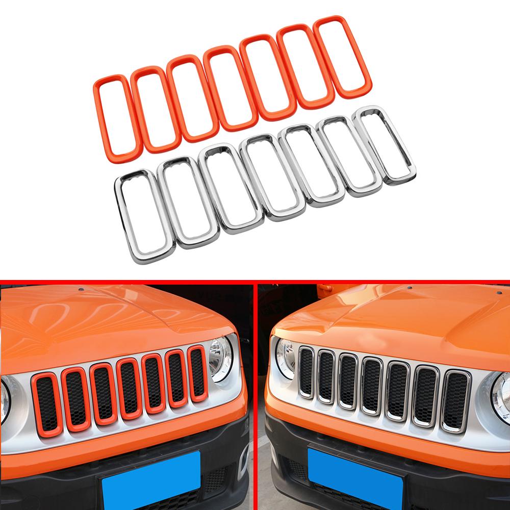 Buy Car Front Grill Cover Car Grille Decoration Trim Covers Fit for Jeep Renegade 2015 2016 2017