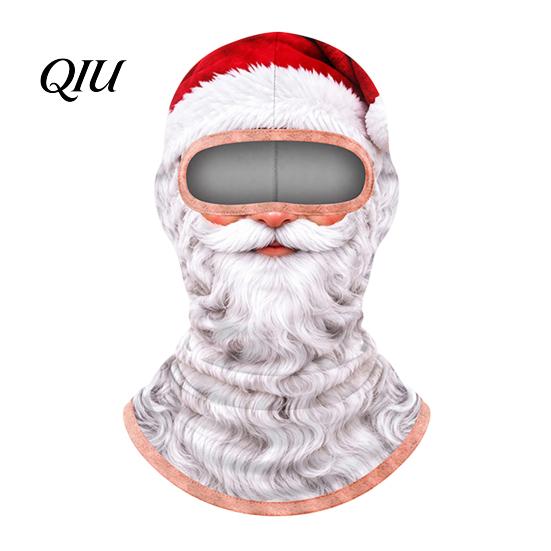 Winter Skiing Balaclava Velvet Face Mask for Christmas, Santa Snowman Reindeer Elf Balaclava, Cold Weather Guard Windproof Neck Gaiter Outdoor