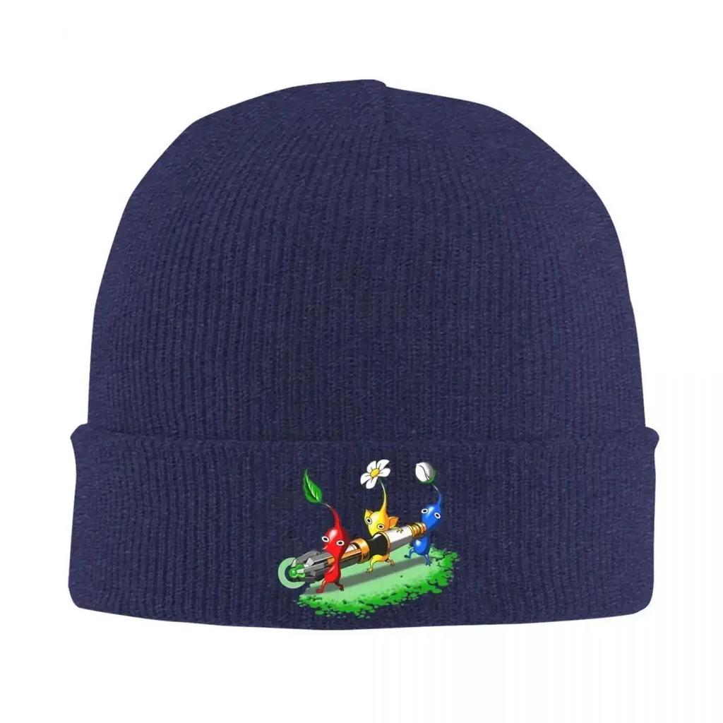 Pikmin Cute Knitted Hat Beanies Winter Hats Warm Acrylic Casual Video Game Cartoon Caps Unisex Women Gifts