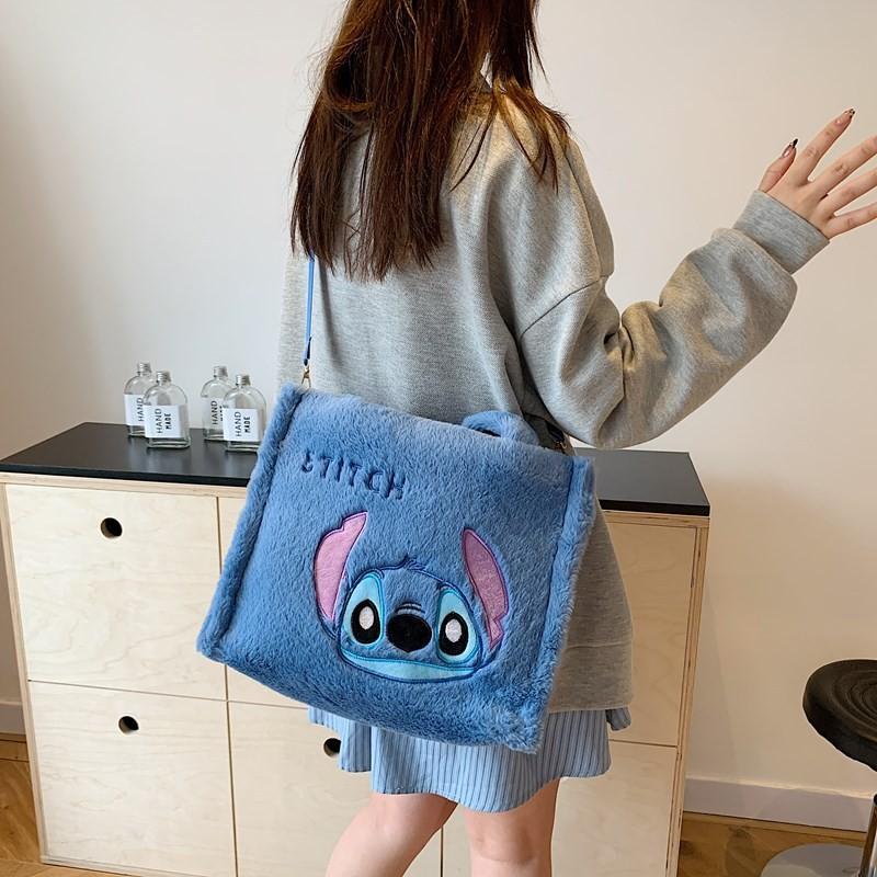 

Bag Tote Plush For Women With Zipper Closure And Inner Pocket Daily Use Smile