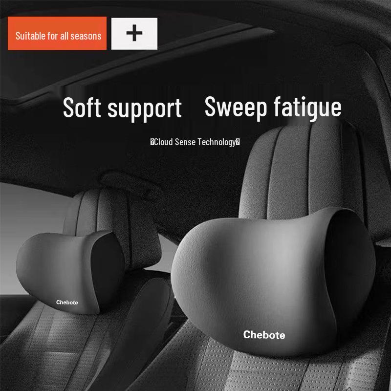 Car Lumbar and Neck Support Pillow - Memory Foam Cushion for All Seasons