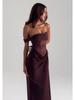2025 Off-Shoulder Lace Strapless High-Waist Hollow Long Solid Dress