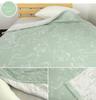 Rivere Gauze Cat Cotton Summer Lightweight Throw Blanket, Single, Triple-Layer Gauze, Print, Blend, Blanket, (Green)