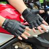 Lightweight Design Half Finger Gloves Genuine Leather Gloves  Daily Outdoor Use
