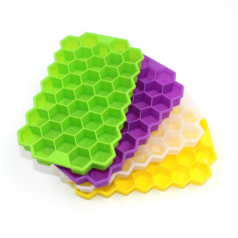 Honeycomb Ice Cube Tray 37 Cubes Silicone Ice Cube Maker Mold For Ice Cream Party Whiskey Cocktail