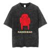 T-shirt Radiohead Lavata Vintage Uomo Donna Hip Hop Cotone Maglietta Band Musicale