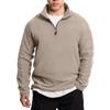 Men's Half Zip Stand Collar Fleece Top Men's Solid Color Plush Thick Stand Collar Sweatshirt