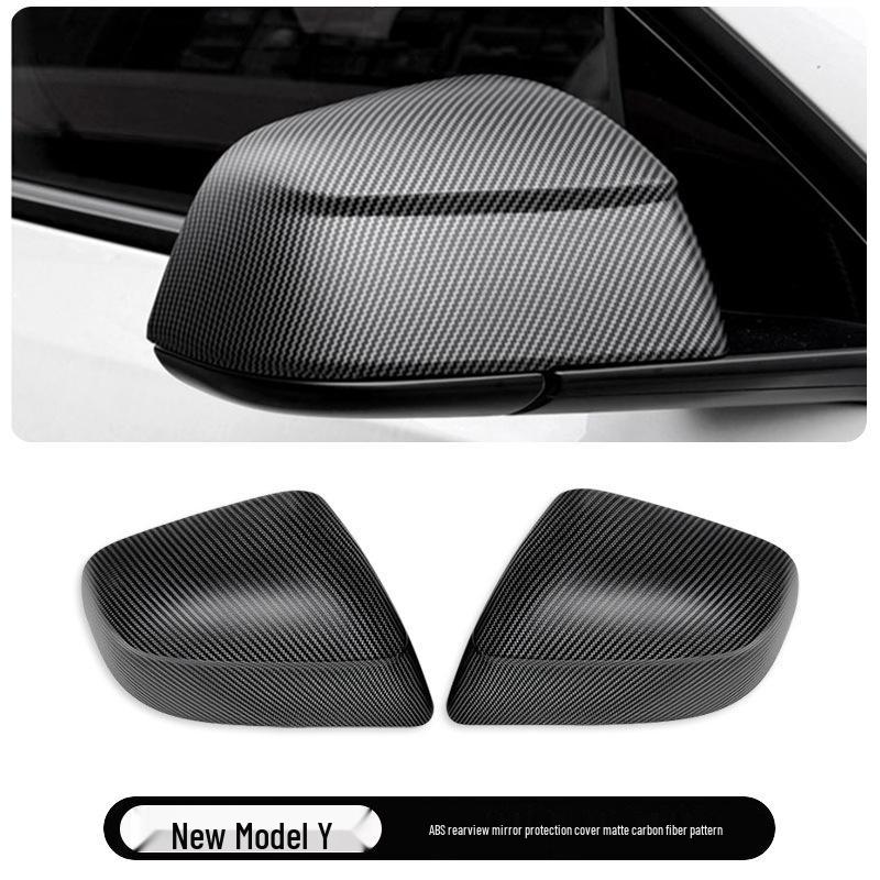 Carbon Fiber Rearview Mirror Cover for Tesla Model Y (25-Year Refresh)
