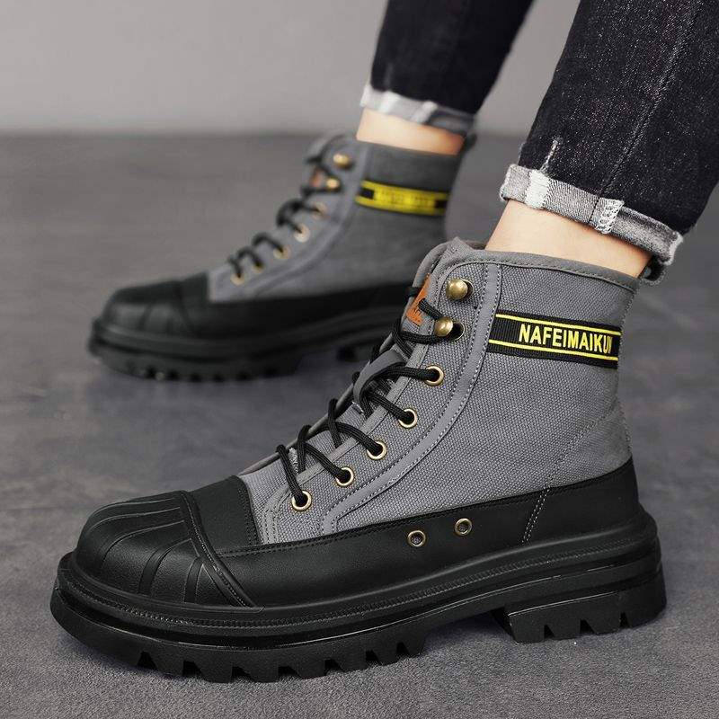 Martin Boots Men's High Top 2025 Spring New Thick-soled Canvas Casual Boots Men's Tooling Versatile Locomotive Short Boots