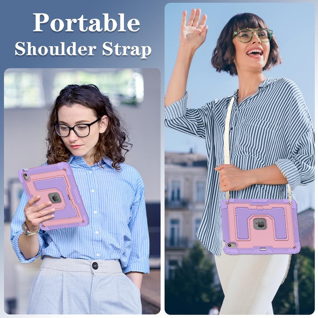 Heavy Duty Protective Cases for Samsung Galaxy Tab A11/A11 Plus/A9/A9 Plus Shockproof Silicone Cover Crossbody Shoulder Strap