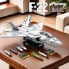 Technical USA F22 Raptor Stealth Strategic Fighter Building Blocks Supersonic Airplane Model Bricks Boy Toys Adult Gifts for Kid