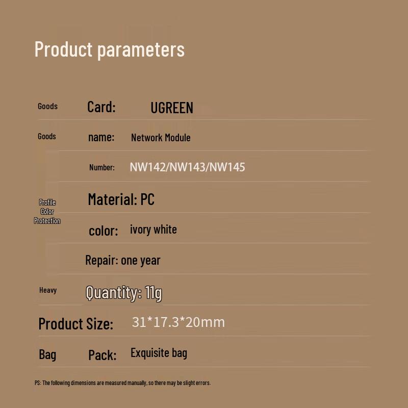 UGREEN Cat6 RJ45 & RJ11 Network Information Module