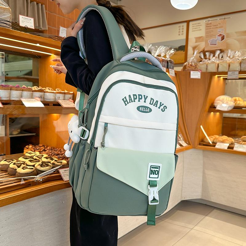 Rucsac pentru colegiu Geantă de școală pentru elevi de gimnaziu Rucsac de mare capacitate în contrast de culoare