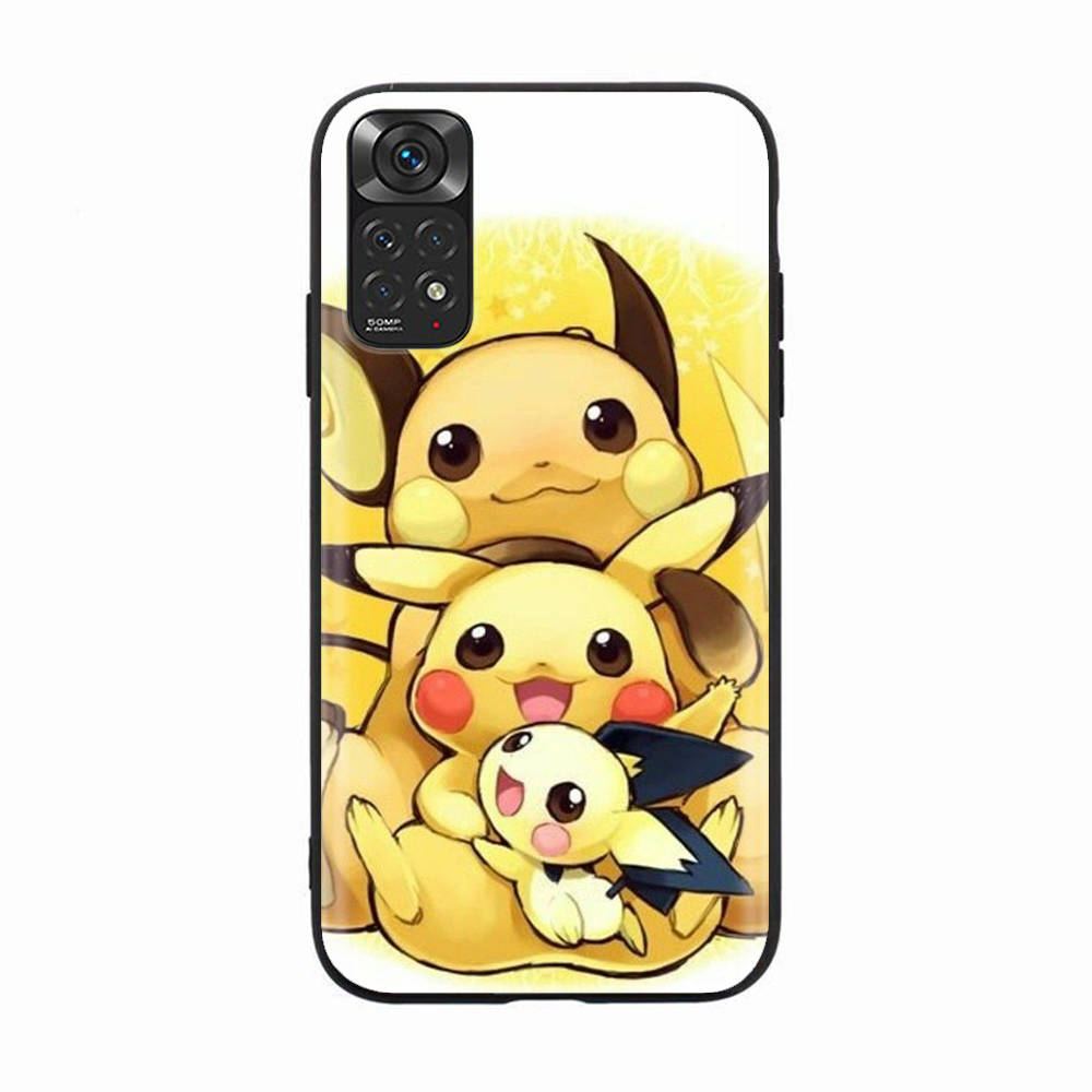Custodia nera per Samsung Note 20 Lite S24 Ultra S23 A03 A05 A06 A11 A71 A15 A16 A13 A24 A25 A33 A52 A53 A50 M55 M35 Plus K-90 Lovely Pikachu