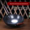 Zhangqiu Hand-Hammered Uncoated Non-Stick Wrought Iron Stir-Fry Wok with Spatula