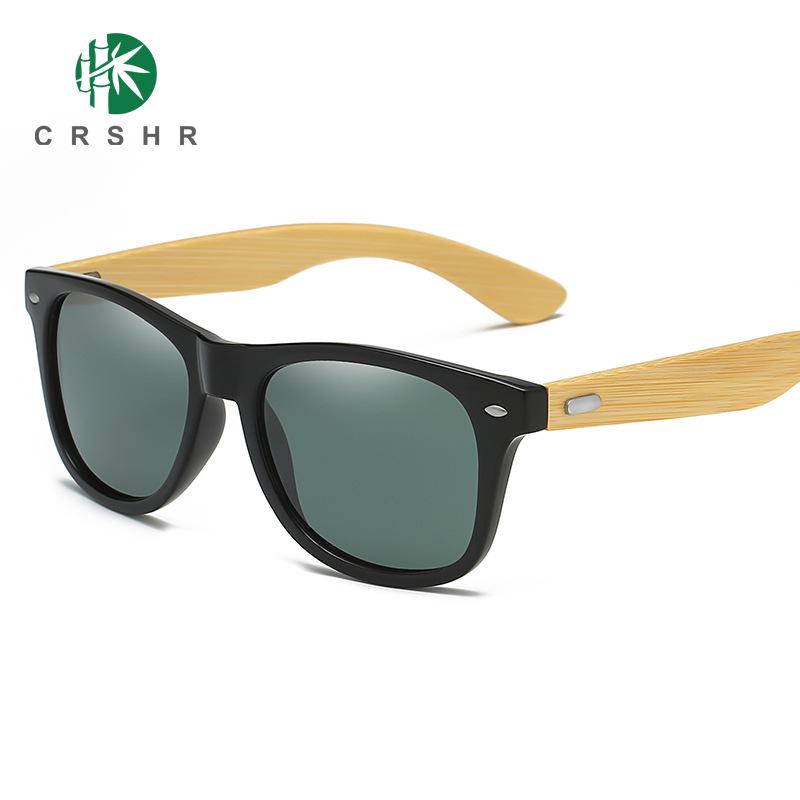 Retro Polaryzacyjne Okulary Bambusowe z Bambusowymi Zausznikami Mao - Unisex Styl Europejski i Amerykański