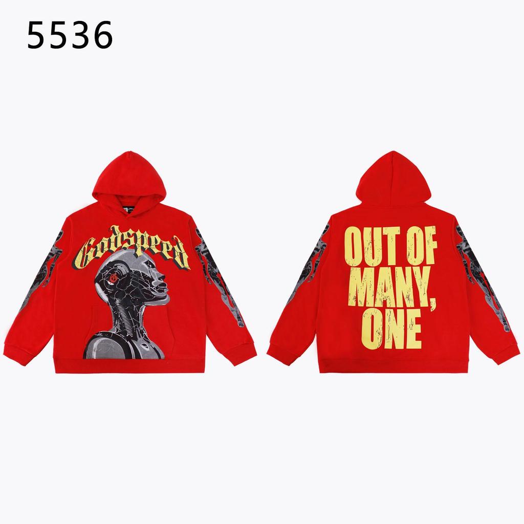 American Trendy GD Rock Retro Distressed Hoodie - Autumn/Winter Fashion